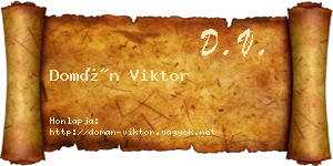 Domán Viktor névjegykártya